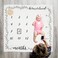 Pondering Pine Organic Baby Monthly Milestone Blanket Boy or Girl - Forever Loved Baby Month BlanketFrame - Personalized Baby Milestone Blanket with Growth Chart, Newborn to 12 Months Blanket
