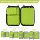 Gonex Compression Packing Cubes, 4pcs Expandable Storage Travel Luggage Bags Organizers (Green, 4 PCS Green, XLLMS