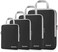 Gonex Compression Packing Cubes, 4pcs Expandable Storage Travel Luggage Bags Organizers(Black