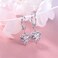DAOCHONG S925 Sterling Silver Stud Dangle Drop Heart Earrings for Women Girl white