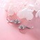 DAOCHONG S925 Sterling Silver Stud Dangle Drop Heart Earrings for Women Girl white