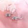 DAOCHONG S925 Sterling Silver Stud Dangle Drop Heart Earrings for Women Girl white