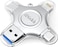 iDiskkMFi Certified]: 4in1 128GB Flash Drive for iPhone16/15 iPad Lightning Drive Multi Functional Memory External Storage for iOS and Android Samsung Phones Type c Devices and MacBook PC Autobackup
