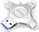 iDiskkMFi Certified]: 4in1 128GB Flash Drive for iPhone16/15 iPad Lightning Drive Multi Functional Memory External Storage for iOS and Android Samsung Phones Type c Devices and MacBook PC Autobackup