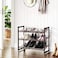 SONGMICS 3-Tier Stackable Metal Shoe Rack FlatSlant Adjustable Shoe Organiser Shelf for Closet BedroomEntryway Bronze ULMR03A