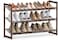 SONGMICS 3-Tier Stackable Metal Shoe Rack FlatSlant Adjustable Shoe Organiser Shelf for Closet BedroomEntryway Bronze ULMR03A