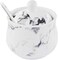123Arts Ceramics Marbling Sugar Salt Pepper Storage Jar Seasoning Pot with Lid And Spoon