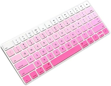 ProElife Ultra Thin Silicone Keyboard Protector Cover Skin for Apple iMac Magic KeyboardMagic Keyboard 2 U.S Layout (MLA22L/A-A1644, 2015 2016 Released(Without Numeric Keypad(Ombre Pink