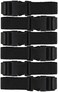 Harrier Hardware 72-inch Utility Strap with Quick-Release Buckle, Black, 6-Pack