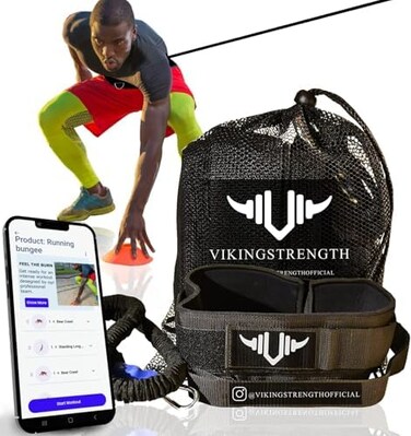 Vikingstrength 360&deg; Dynamic Resistance and Assistance Acceleration Trainer Running Training Bungee Band, Solo or partner