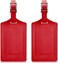 Travelambo Luggage Tags for Suitcases Faux Leather Privacy Protection 2 Pack Bag Tags Travel Accessories Essential, Deep Red