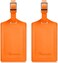 Travelambo Luggage Tags for Suitcases Faux Leather Privacy Protection 2 Pack Bag Tags Travel Accessories Essential, Hot Orange