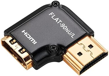 محول HDMI من زيسكيت، ذكر إلى أنثى، بزاوية قائمة، مصنوع من سبائك الزنك، مع حماية كاملة وموصلات مطلية بالذهب عيار 24 قيراطًا (FLAT-90NU/L)