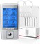 TENKER TENS EMS Unit Muscle Stimulator, 24 Modes TENS Machine for Pain ReliefMuscle Strength Rechargeable Electronic Pulse Massager with 2"x2" and 2"x4" TENS Unit Electrode Pads Sliver