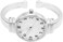 Rosemarie Collections Women's Mother of Pearl Metal Hinged Cuff Bracelet Watch Silver