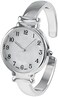 Rosemarie Collections Women's Mother of Pearl Metal Hinged Cuff Bracelet Watch Silver