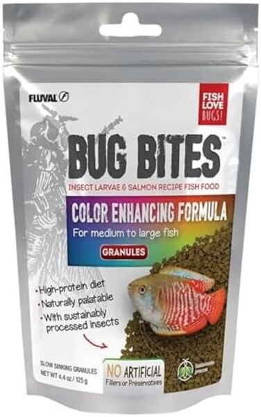 Fluval Bug Bites Colour Enhancing Fish Food, 125 g