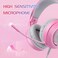 SOMIC SOMIC G951pink Gaming Headset for PC, PS4, Laptop: 7.1 Virtual Surround Sound Detachable Cat Ear Headphones LED, USB, Lightweight Self-Adjusting Over Ear Headphones for Girlfriend Women