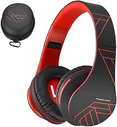 PowerLocus Bluetooth Headphones Over Ear, Wireless Bluetooth Headphones with Microphone, Foldable, Hi-Fi Stereo Sound, Soft Memory Foam Earpads, Micro SD/TF and FM mode for Phone/PC/Tablet
