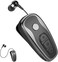 FashionLive Retractable Wireless Headset Wireless Stereo Earpiece 11 Hours Talking Time Business Sports Earbud with Clip Retractable Earphone for Women Men Office Workout Car Driver Trucker