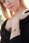 Leafael Wishstone Crystal Link Charm Bracelet, Birthstone Bracelets with Healing Stones, Allergy-Free Jewelry for Women with Gift Box, Silver-Tone or Rose Gold Plated Bracelets For Women
