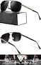 SIPLION Herren Sonnenbrille UV400 CAT 3 CE Schutz Polarisierte Sonnenbrille Fahrerbrille Rechteckige Metall Rahmen