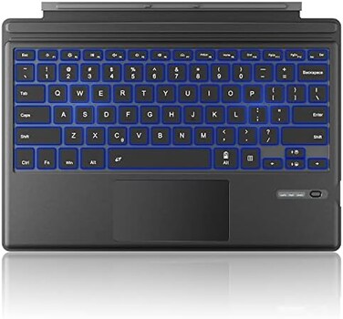 TOMSENN Surface Pro Type Cover, Portable Wireless Bluetooth Keyboard with Touchpad, 7-Color LED Backlit and Built-in Rechargeable Battery (LED Backlit