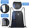 BeeGreen Drawstring Backpack Gym Sports Bag with Front Zipper Pocket and Inner Pocket Large 18.5"L x 13.8"W Cinch Sack