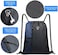 BeeGreen Drawstring Backpack Gym Sports Bag with Front Zipper Pocket and Inner Pocket Large 18.5"L x 13.8"W Cinch Sack