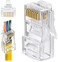 GTZ RJ45 Cat6 Pass Through Connectors Pack of 100EZ Crimp Connector UTP Network Plug for Unshielded Twisted Pair Solid WireStandard CablesTransparent Passthrough Ethernet Insert