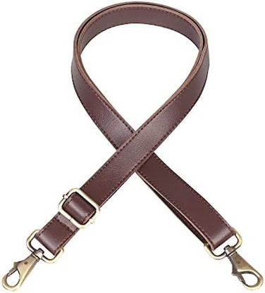 JAKAGO 140cm Universal Replacement PU Leather Shoulder Strap Adjustable Bag Strap with Metal Swivel Hooks for Crossbody Bag Briefcase Messenger Bag DIY Purse Making (Brown