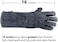 OZERO Welding BBQ Gloves, 932&Atilde;?&deg;F Heat Resistant Leather Grill Glove for Tig Welder/Grilling/Barbecue/Oven/Fireplace/Wood Stove - Long Sleeve and Insulated Cotton Lining - Black-gray(16-inch