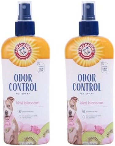 Arm &amp; Hammer For Pets ARMHAMMER For Pets Super Deodorizing Spray for Dogs, Best Odor Eliminating Spray for All DogsPuppiesBaking Soda Formula with Kiwi Blossom Scent,8 Fl Oz (Pack of 2Packaging may va
