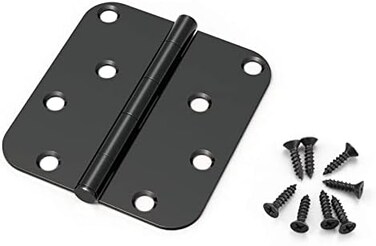 KNOBWELL 4" X 4"in Straight Square Corner 5/8 Round Radius Exterior Door Hinge Oil Rubbed Bronze 3 Pack LJ-DH0404-ORB-3pack