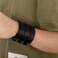 Eigso Unisex Spike Studded Rock Punk Biker Wide Strap Leather Wrist Band Bracelet Gothic Rivet Buckle Wristband Black