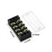 MILAPEAK Terminal Blocks - 12pcs (6 Sets4 Positions Dual Row 600V 25A Screw Terminal Strip Blocks with Cover, Pre-Insulated 400V 25A 4 Positions Barrier Strip BlackRed