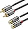 J&amp;D JD 2RCA to 2RCA Cable, Gold-Plated [Copper Shell] [Heavy Duty] 2 RCA Male to 2 RCA Female Stereo Audio Cable, RCA Cable - 3 Feet