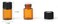 Enslz (2ml- Mini Essential Oil Bottles Empty Sample bottle 1ml(1/4 dram2ml (5/8 dramAmber Glass Bottle with Orifice Reducer and cap, With 2 Free Transfer Eye droppers(50 Pcs(2ml