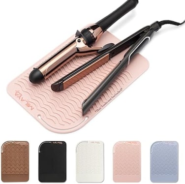 Milaya Beauty Professional Large Silicone Heat Resistant Styling Station Mat for Hair Irons, Curling Iron, Straightener Pad, Flat Iron, Tools Appliances, Dryer Salon Tools Stylist (Rose Gold