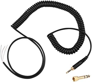 Zerone Coiled Audio Cable for Beyerdynamic DT 770/770PRO/990/990PRO Headphones, Coiled Headphone Cable 3.5MM Audio Cable Replacement for Earphones with 6.5MM Plug