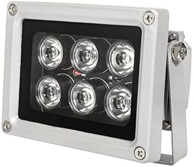 EVERSECU Infrared Illuminator, 850nm 6 LEDs 130 Feet 45 Degree Wide Angle IR Illuminator for Night Vision,Waterproof LED Infrared Light for CCTV Camera, Security Camera ?