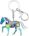 BONSNY Enamel Metal Horse Key chains For Women Girls Gifts Car Purse Animal Pendant Charms