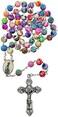 TALISMAN4U Catholic Rosary Necklace Colorful Polymer Beads Our Lady of Fatima Jesus Cross Holy Land Gift