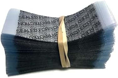 مُكمِّلات ومستلزمات، 66 × 25 مم، غلاف انكماشي أسود مطبوع ومثقب، مناسب لزجاجات الجراولر، وزجاجات الأدوية، وأباريق الجالون، وزجاجات العسل، وغيرها. يناسب أقطارًا من 1 1/4 بوصة إلى 1 1/2 بوصة - عبوة من 25