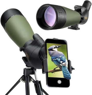 Gosky 20-60 X 80 Porro Prism Spotting Scope- Waterproof Scope for Bird watching Target Shooting Archery Range Outdoor Activities (20-60x80 ScopePhone MountSLR Mount for Canon
