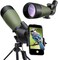 Gosky 20-60 X 80 Porro Prism Spotting Scope- Waterproof Scope for Bird watching Target Shooting Archery Range Outdoor Activities (20-60x80 ScopePhone MountSLR Mount for Canon