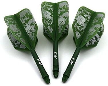 CUESOUL Integrated Dart Shaft and Flights Green with Pattern Design