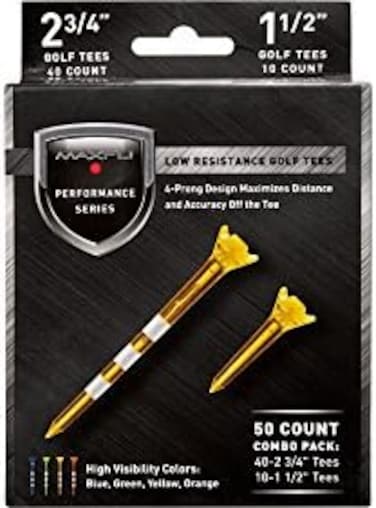 Maxfli Performance Series Low Resistance Golf Tees - 50 Pack