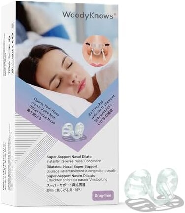 WoodyKnows Anti Snore Nasal Dilators, Super-Support Model, SnoringCongestion Relief Inner Nose Strips, Mouth Breathing Stopper, BreatheSleep Right Aid Devices, Enhanced Expansion