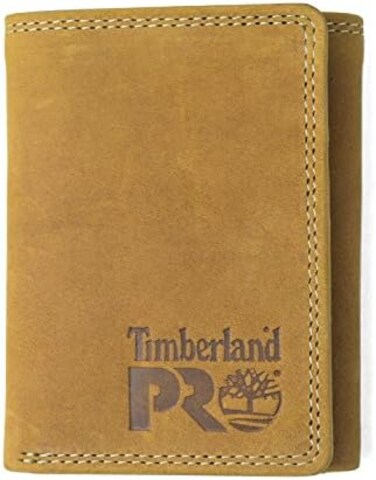 Timberland PRO mens Leather RFID Trifold Wallet With ID Window Wallet